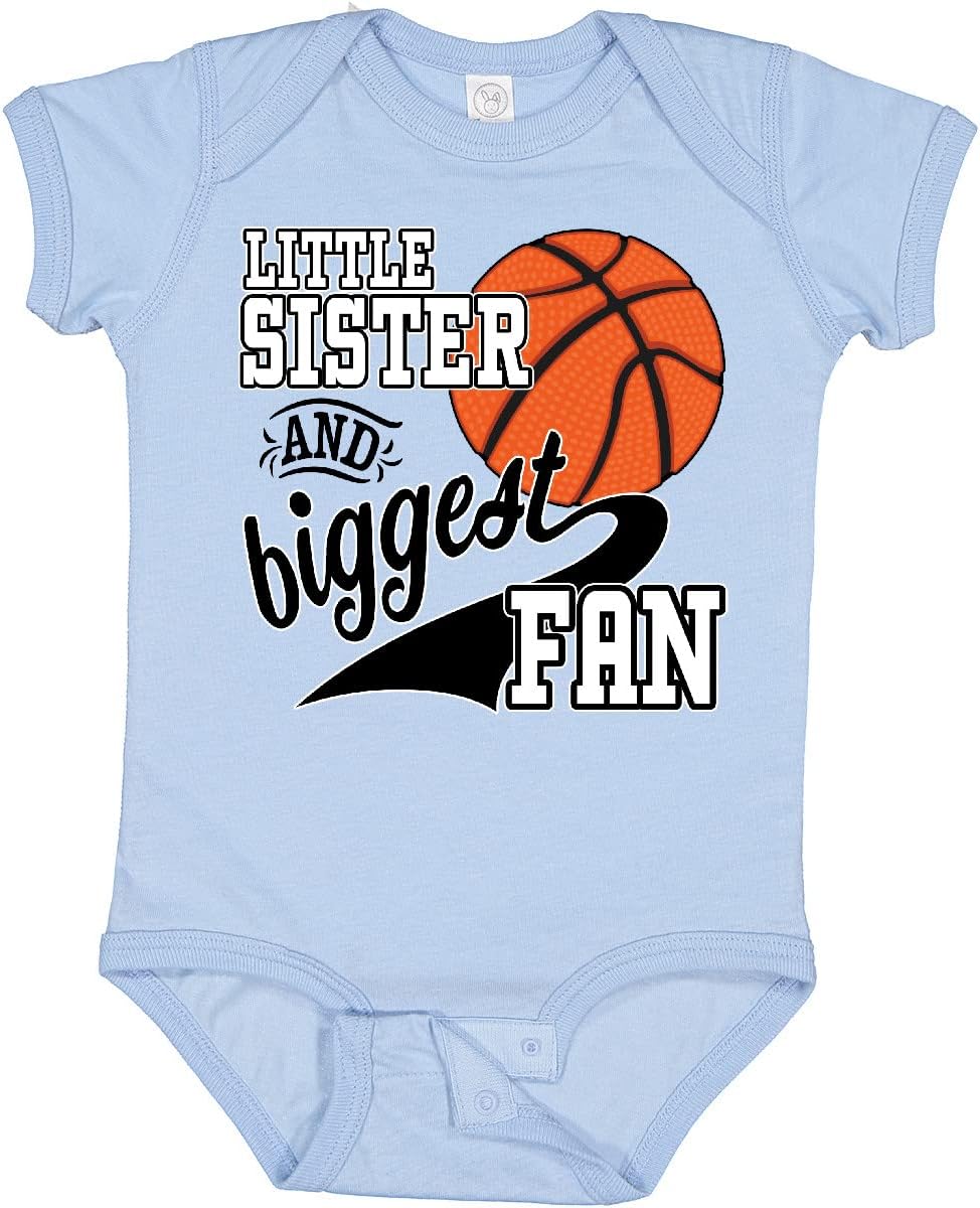 inktastic Little Sister and Biggest Fan- Basketball Player Baby Bodysuit