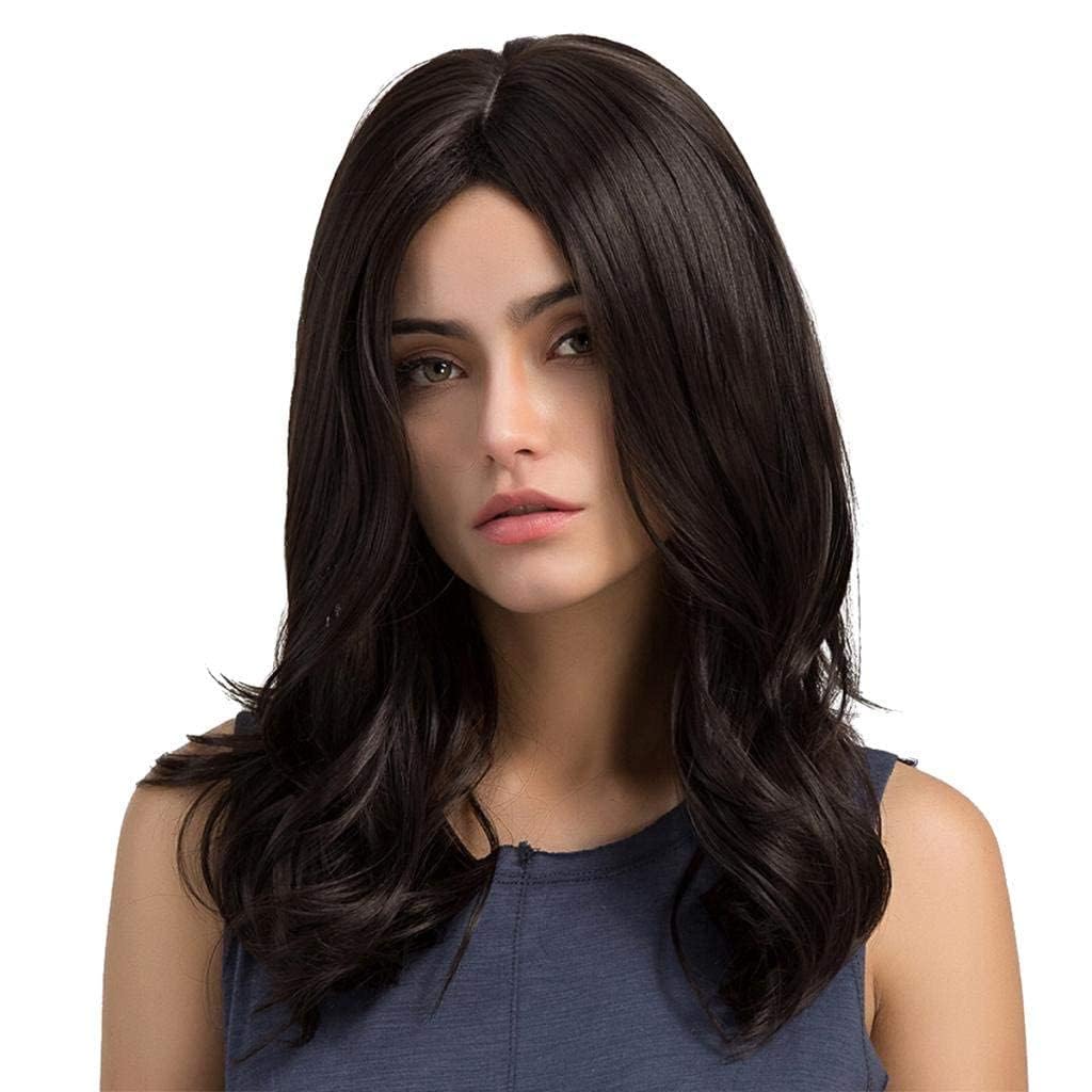 UD Women Artificial Full Head Hair Wig Cosplay short Curly/Wavy NO Bangs black Wigs Costume Fancy Party FREE WIG CAP