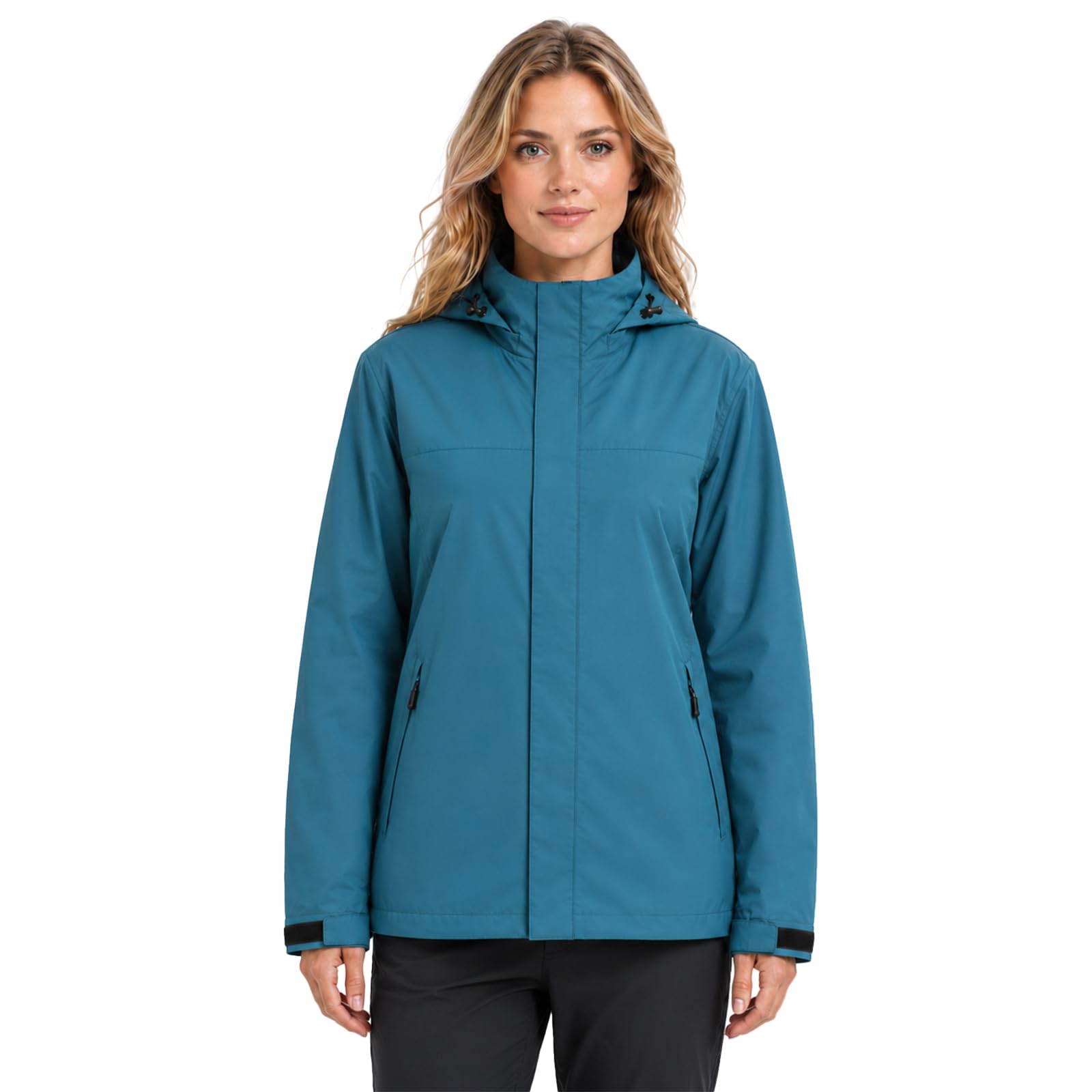 Modvibe Giacca Antipioggia Donna Giacca Impermeabile Donna Antivento e Traspirante Per Attività Outdoor Con Cappuccio Staccabile Adatto Per la Corsa l'escursionismo e il Campeggio