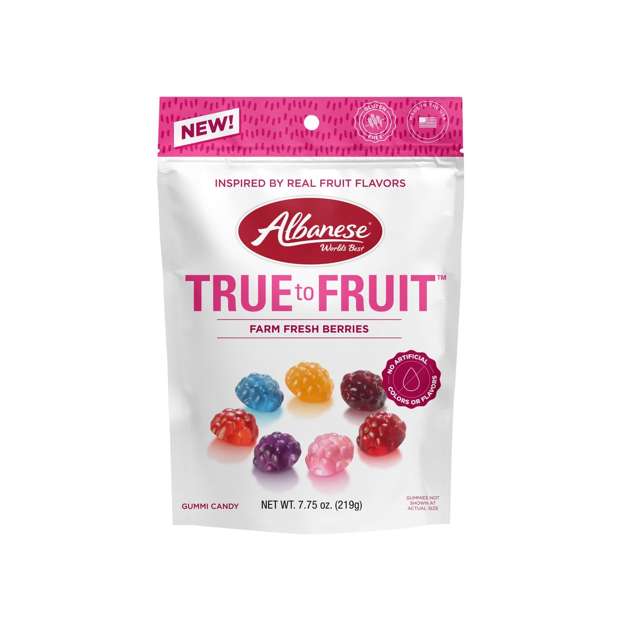 Albanese True to Fruit Farm Fresh Berries Gummies, 7.75 OZ