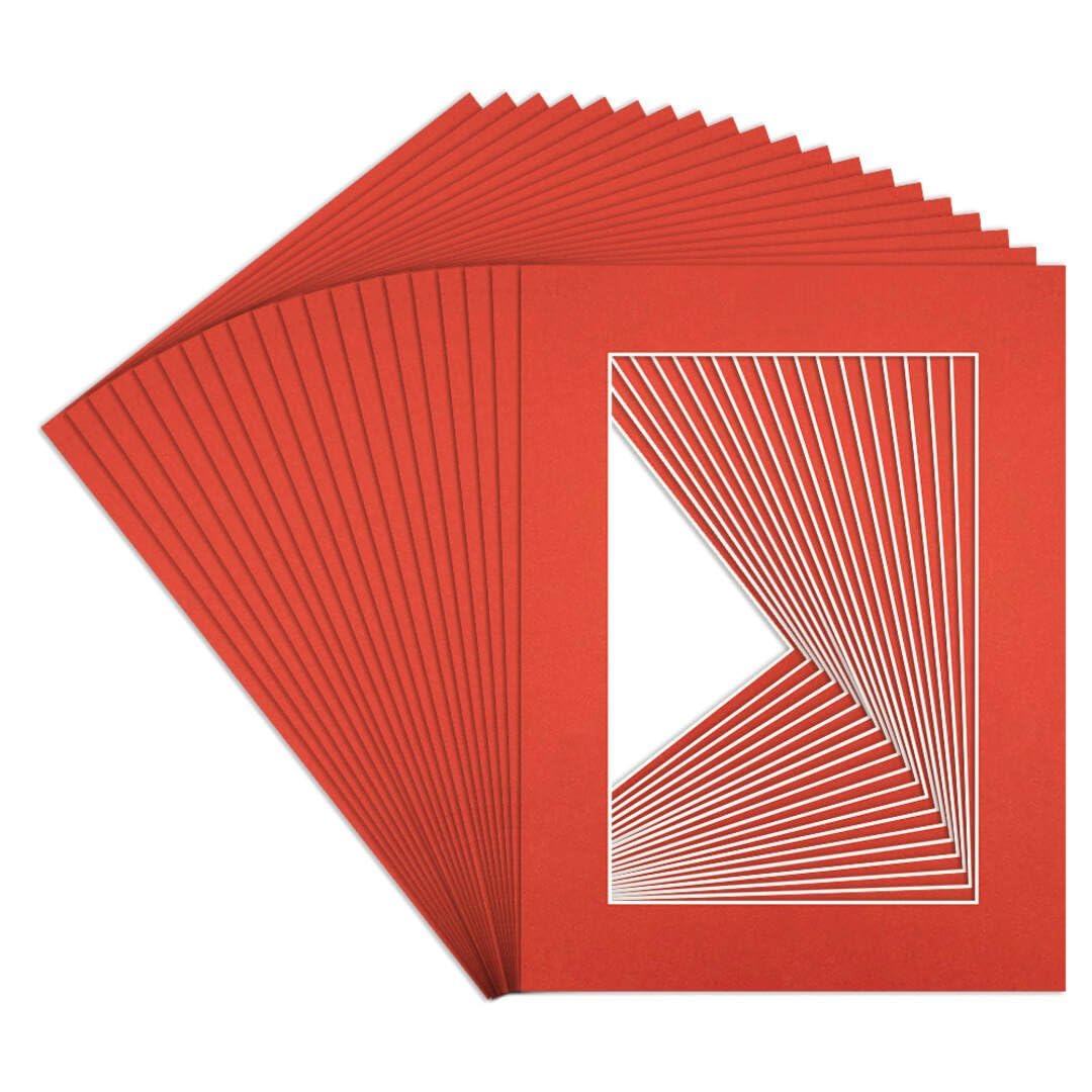 Procut Global 16x12" Poppy Red Picture Mounts to Fit 12x8" Aperture - Precision Cut Cardboard Photo Mount - Ideal for Frames, Prints, Artwork & Certificates - Sizes & Colours Available - 20 Pack — image 1