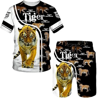 Shirt+Shorts Suit Unisex Cool Animal 