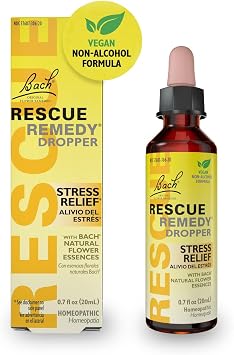 RESCUE Bach Remedy Dropper 20mL, Natural Stress Relief, Homeopathic Flower Essence, Vegan, Gluten & Sugar-Free, Non-Habit Forming Non-Alcohol Formula