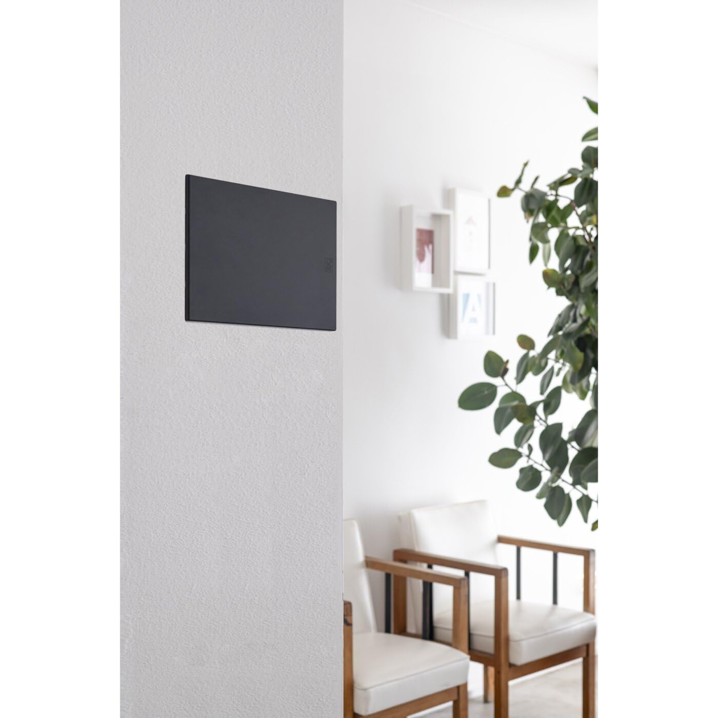 Boîtier encastrable pour maçonnerie – Tableau électrique 24 modules DIN (2 x 12), couvercle aveugle ultra fin 11 mm, style moderne et élégant, IP40, rail DIN, pour rénovation d'appartements, noir