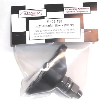 Fastronix 1/2 Single Stud Stainless Steel Junction Block Black