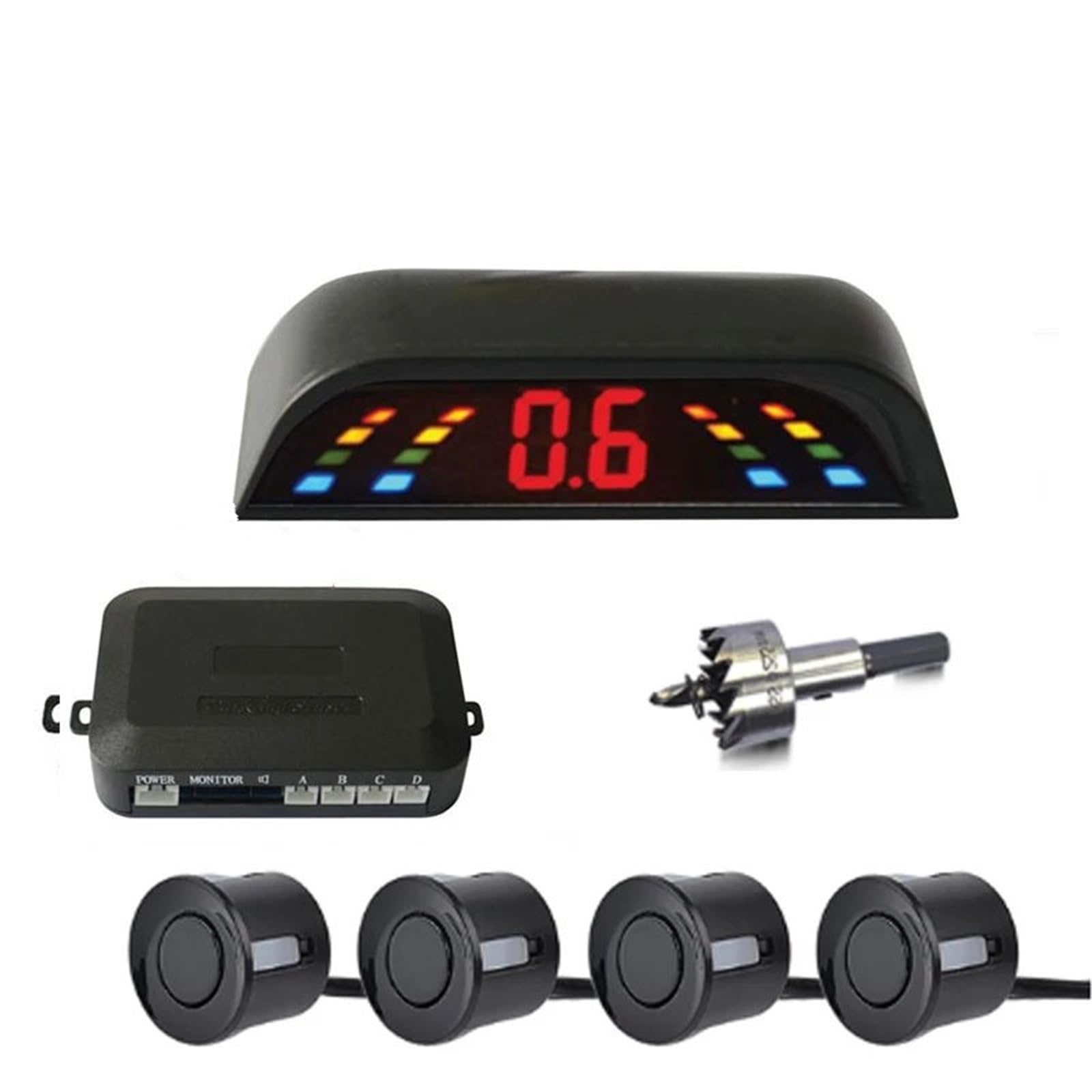 radar Recul Capteur Stationnement Sans Fil Voiture Parktronic Avec 4 Systèmes Détection Radar De Recul Et D'affichage Distance Avant-arrière