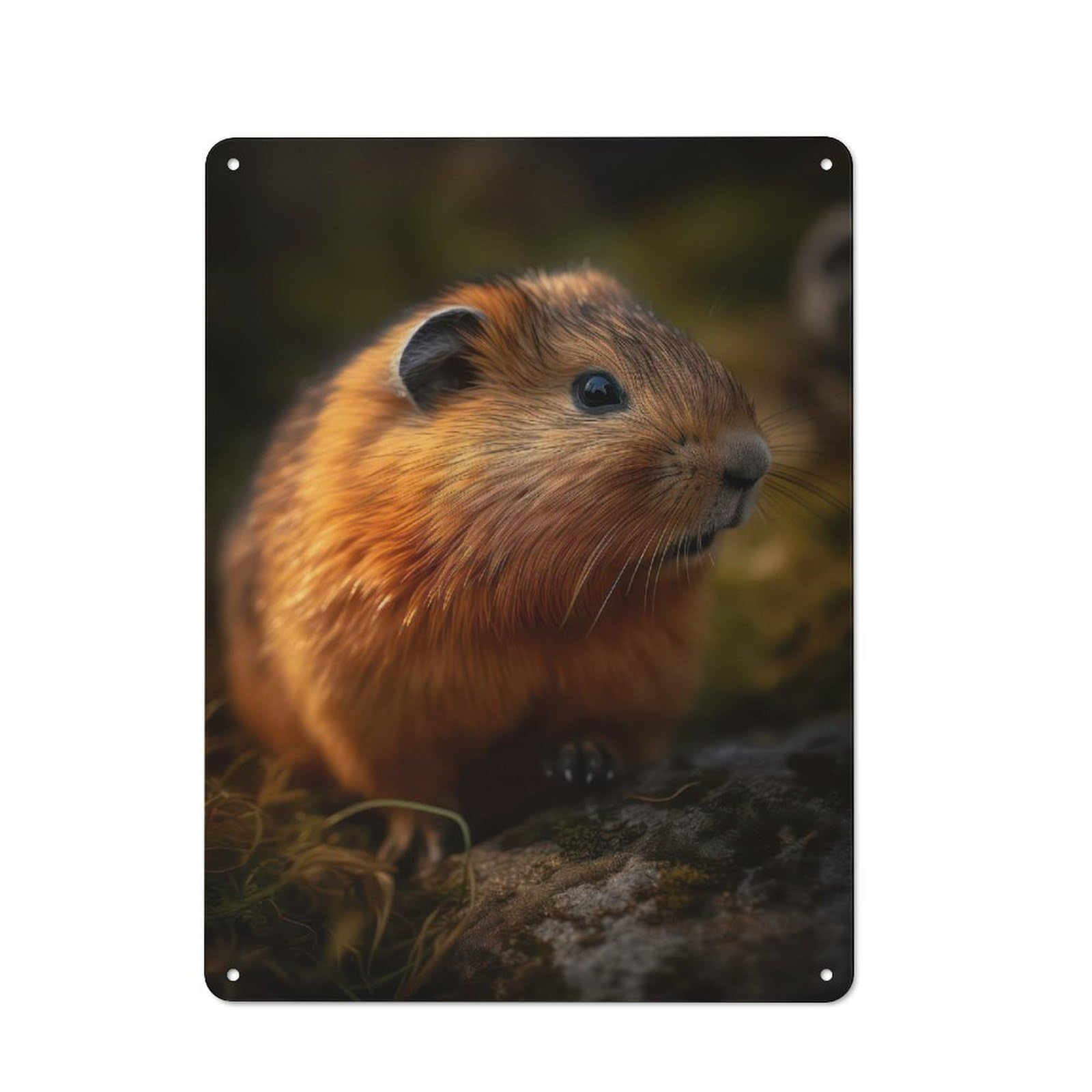 Junmoney Adorable Lemming Metal Plaque 40X30cm With For Hallway Wall, Retro Decor, For Themed Interiors In Hallways And Entrance Areas