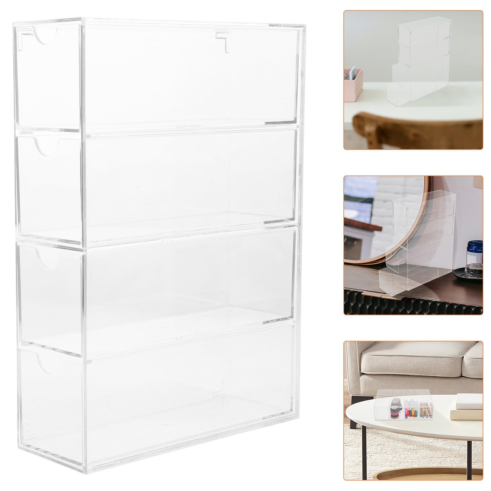 Toddmomy 2 Stück Acryl Brillenhalter Sonnenbrillenetui Organizer mit Schublade Wasserabweisend Pflegeleicht für Schreibtisch und Schminktisch für Kleine Büroartikel und Washi Tape
