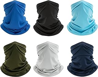 6 Pieces Neck Gaiter Bandana Face Mask Cooling Gator Mask Face Cover Neck Gaiter