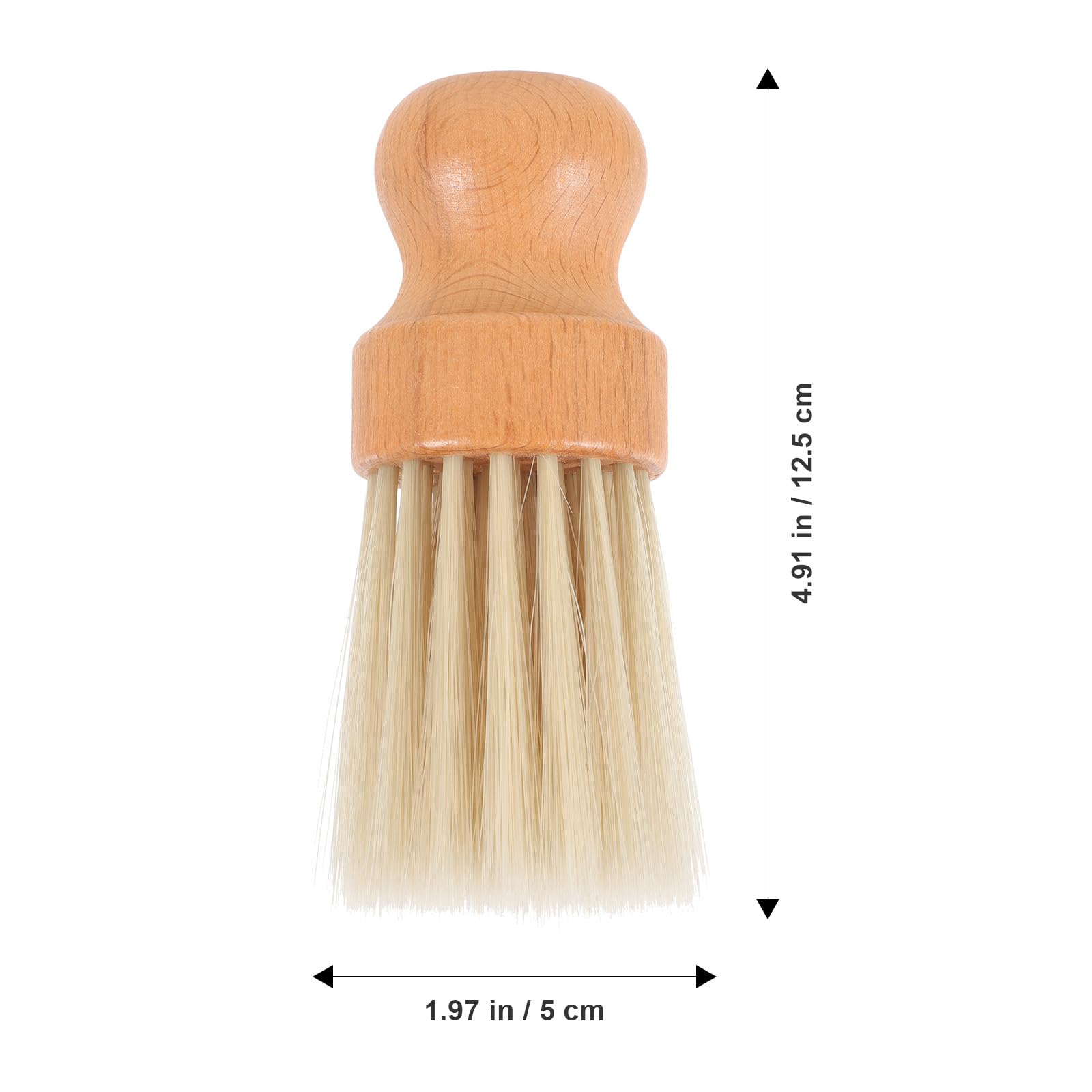 MAGICLULU Soft Bristle Cleaning Brush with Wooden Handle, round Dusting Hand Broom for Hair Salon, Car Interior, Keyboard and Bench Cleaning, Comfortable Dust Removal Tool for Indoor Use — view 2