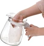 WRINGKIT Pitcher d'eau en verre, 1.8 L / 60 Carafe de thé glacé Oz avec limace, Jus résistant à la chaleur de moitié Gallon avec ligne d'échelle précise, Idéal pour le thé solaire, le citron, café glacé, lait