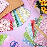 YUMILI 70 sztuk bawełnianych materiałów patchworkowych, pakiety materiałowe, patchwork, bawełniane wiązki, 30 x 30 cm, bawełna, do samodzielnego wykonania, wzór kwiatowy, do szycia i rzemiosła