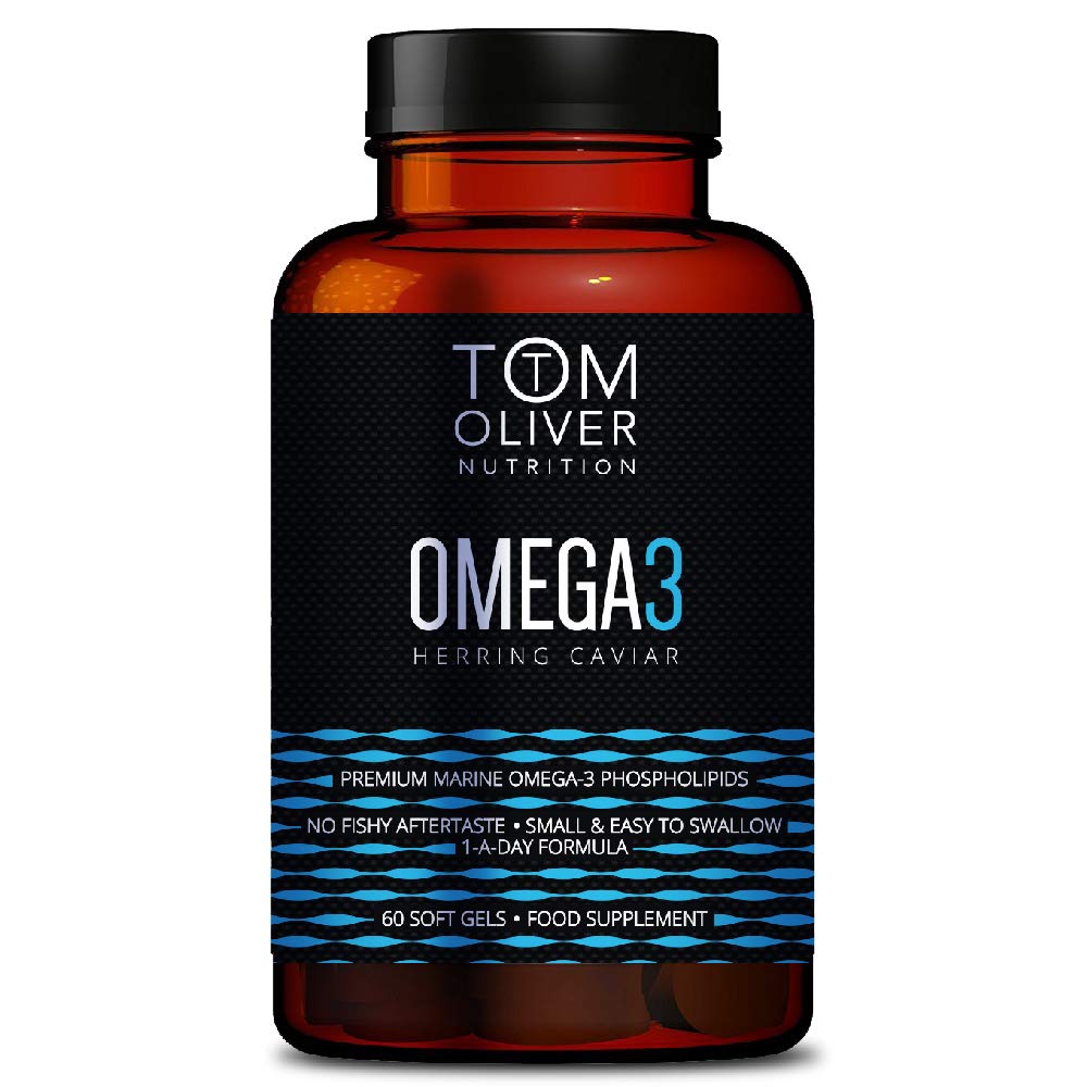 Tom Oliver Nutrition | Omega 3 Herring Caviar | Premium Marine Omega 3 Phospholipids | High in EPA and DHA (60 capsules)