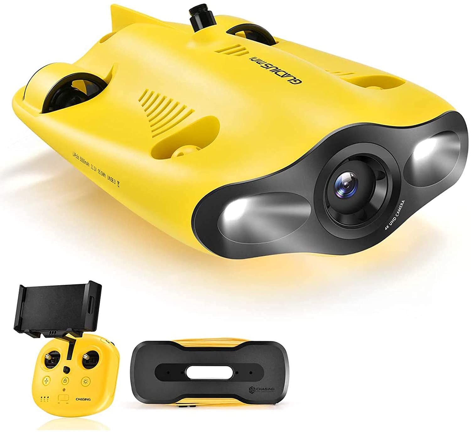 PEHUBMini Underwater Drone - Underwater Drone Submarine with 4K UHD for Real Time Viewing, Dive to 330ft, APP Remote Control & Remote Controller, Live Stream, Tilt-Lock Adjustable, Fish Finder, ROV
