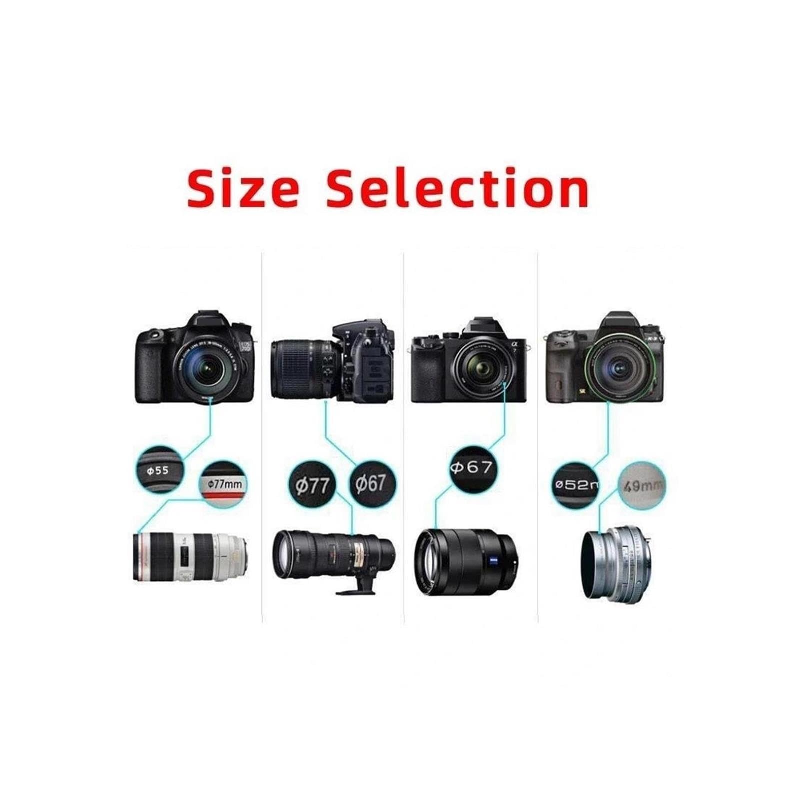 Compatibile con obiettivi Canon, copriobiettivo 58 mm, EOS 6D2,5D4,90D,80D,24-50mm,18-55mm,55-250mm e 50-1.4(3pcs)