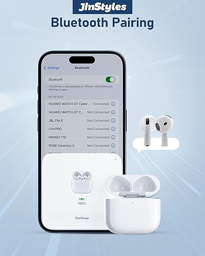 Miniatura 7 de Jinstyles Funda de carga de repuesto compatible con AirPods de 4ª generación, cargador inalámbrico USB-C con botón de sincronización de