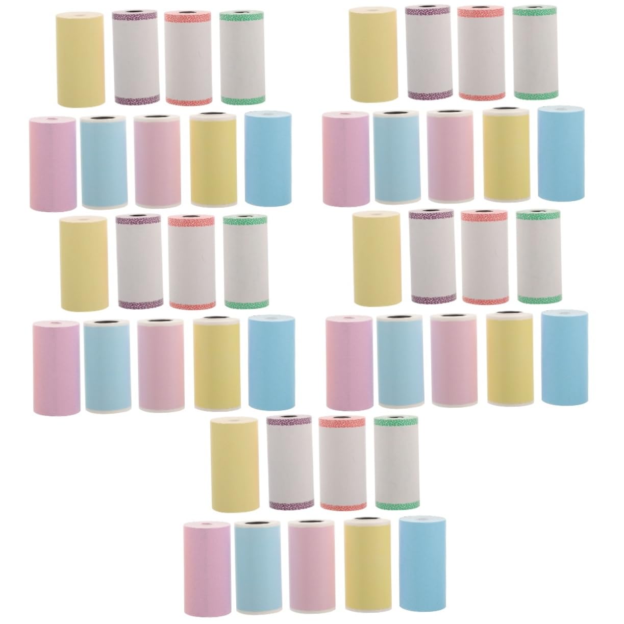 Angoily 5 Set Etichette Termiche Autoadesive Colorate Per Mini Stampante Termica Adesivi Versatili Per Etichette Bottiglie E Organizzazione 9 * 5