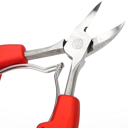 Herramienta de pedicura Alicates de uñas, tijeras profesionales para cutículas, para uñas de los pies encarnadas gruesas (rojo)