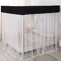 Vista 3 de Dosel de cama de princesa de 4 esquinas y linda mosquitera para cama de niñas, dormitorio de adultos, habitaciones de niños; cortina de mosquitero