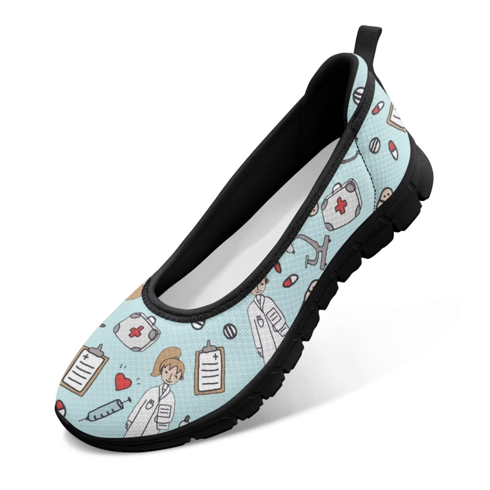 chaqlin Tenis para mujer, cómodos, sin cordones, bonitos zapatos de enfermería, zapatos casuales para mujer, zapatos planos descalzos