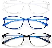 Vista 7 de AQWANO Blue Light Blocking Reading Glasses Women Men, Lightweight Flexible TR90 Computer Readers Unbreakable Cheaters Glasses