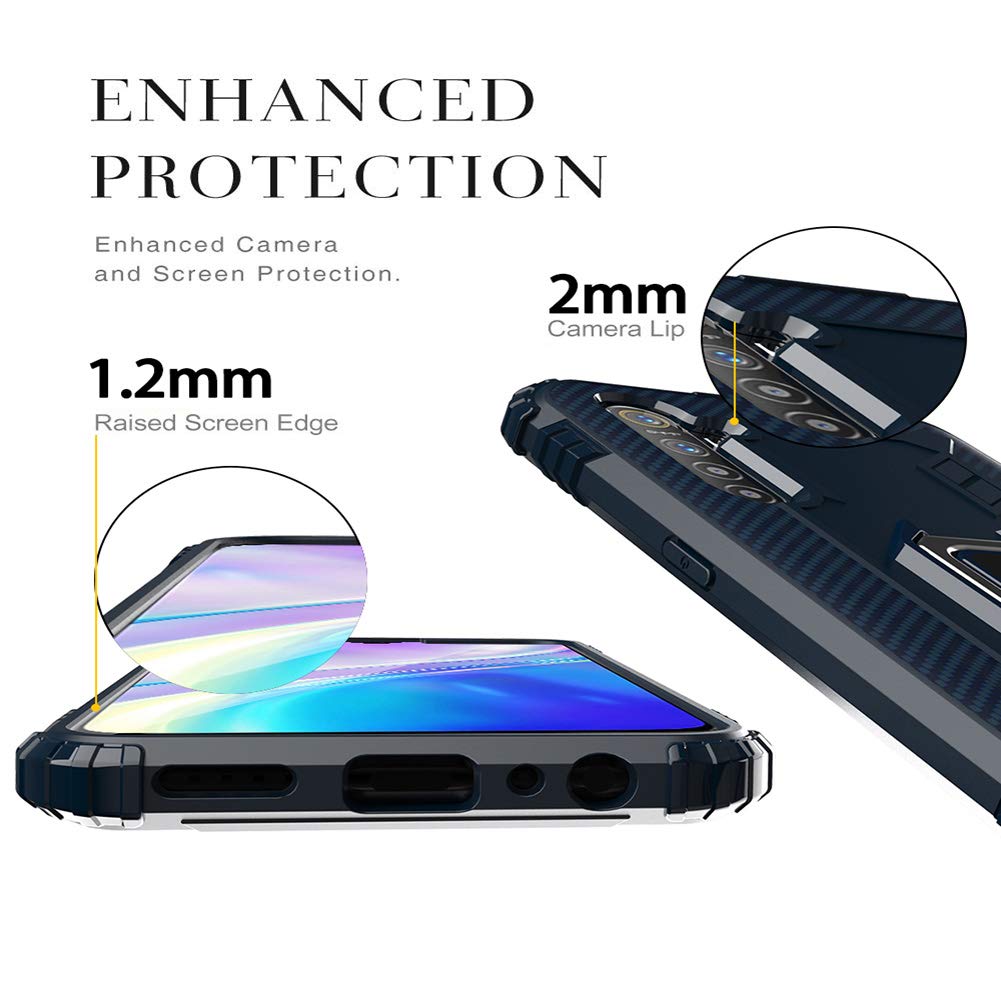Cover HAOTIAN Per Oppo A91/F15, Vetro Temperato Sfumato Rosa Con Bordo In Silicone TPU, Antigraffio - 5