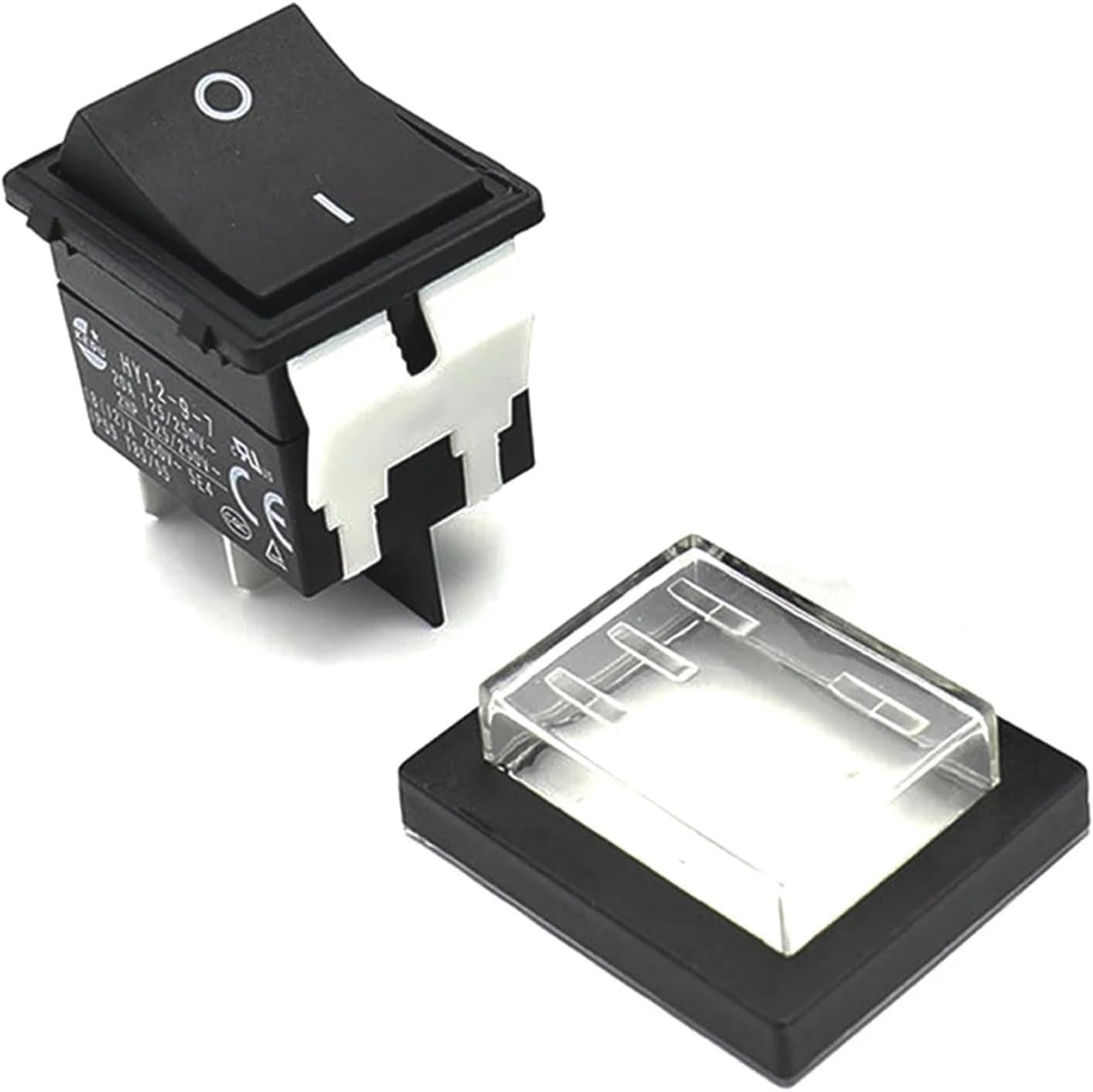 HY12-9-7 On Off Waterproof Rocker Pushbutton Switches for Tools 4Pins
