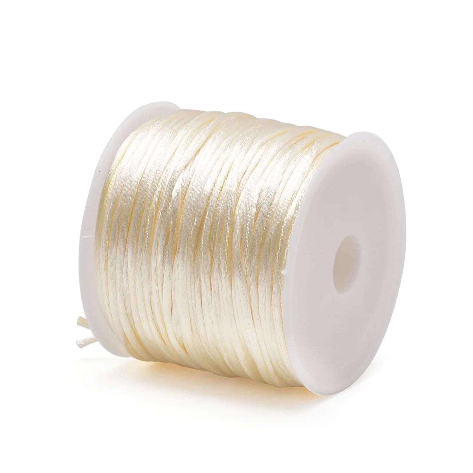 Elastic String for Bracelets 20Roll for 1.5mm Crafts Satin Rattail Cord from Nylon for Chinese Knot, Macramé, Trim, Jewelry Making 24 Yards(Beige)