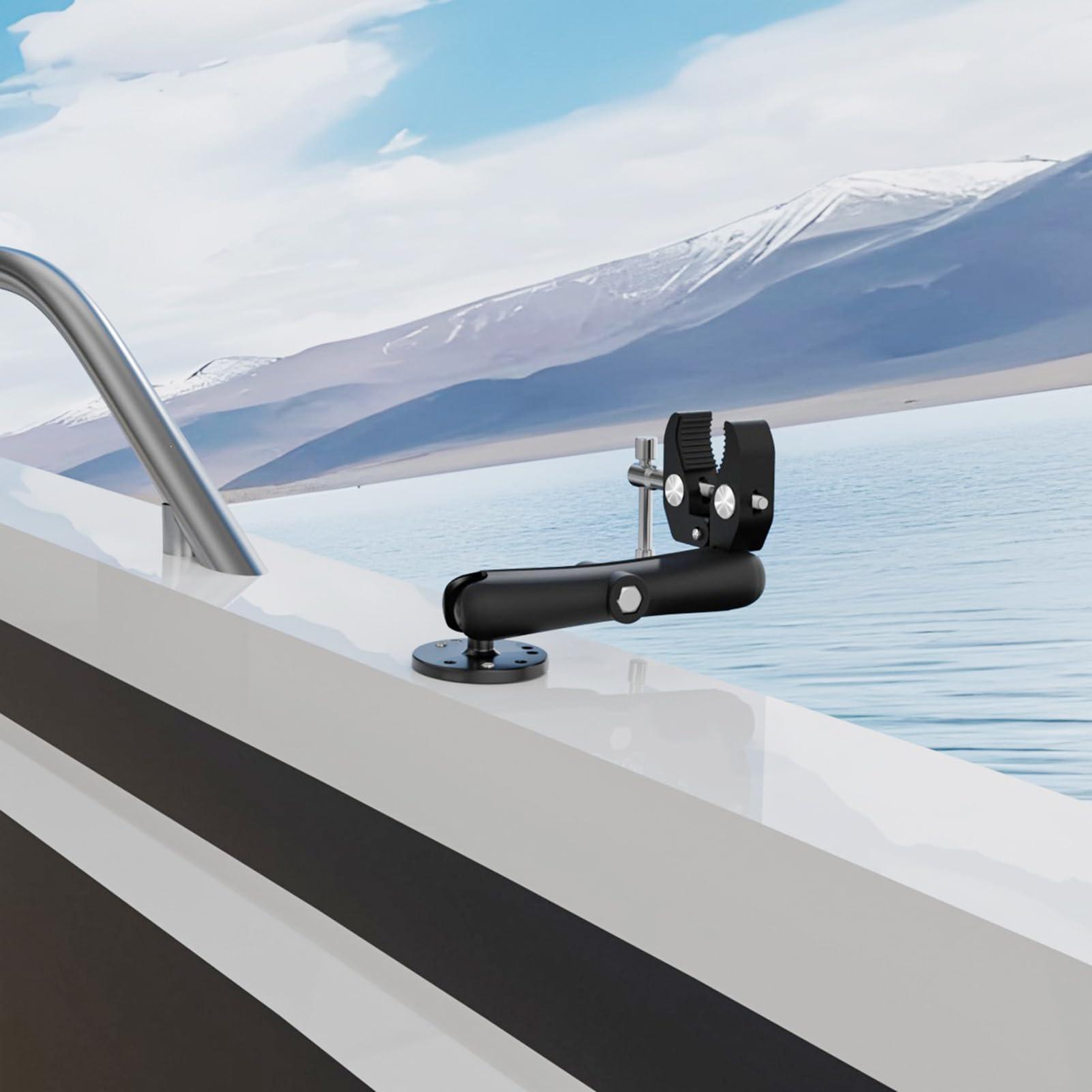 Support Stabilisateur Pour Moteur De Pêche À La Traîne,Support de Moteur de Pêche à la Traîne en d'Aluminium - Collier De Serrage Réglable À 360 Support Stabilisateur Pour Moteur De Pêche À La Traîne,Support de Moteur de Pêche à la Traîne en d'Aluminium - Collier De Serrage Réglable À 360