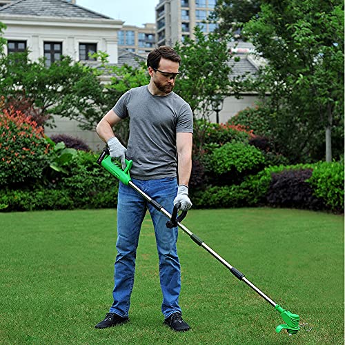 MAXMAN Cordless String Trimmer & Edger,Weed Eater with Blades,Weed Trimmers for Bush Cutting, Lawn Garden Pruning and Trimming,Weed Wacker with 2 Batteries and Charger 21V, Green - Thumbnail 2