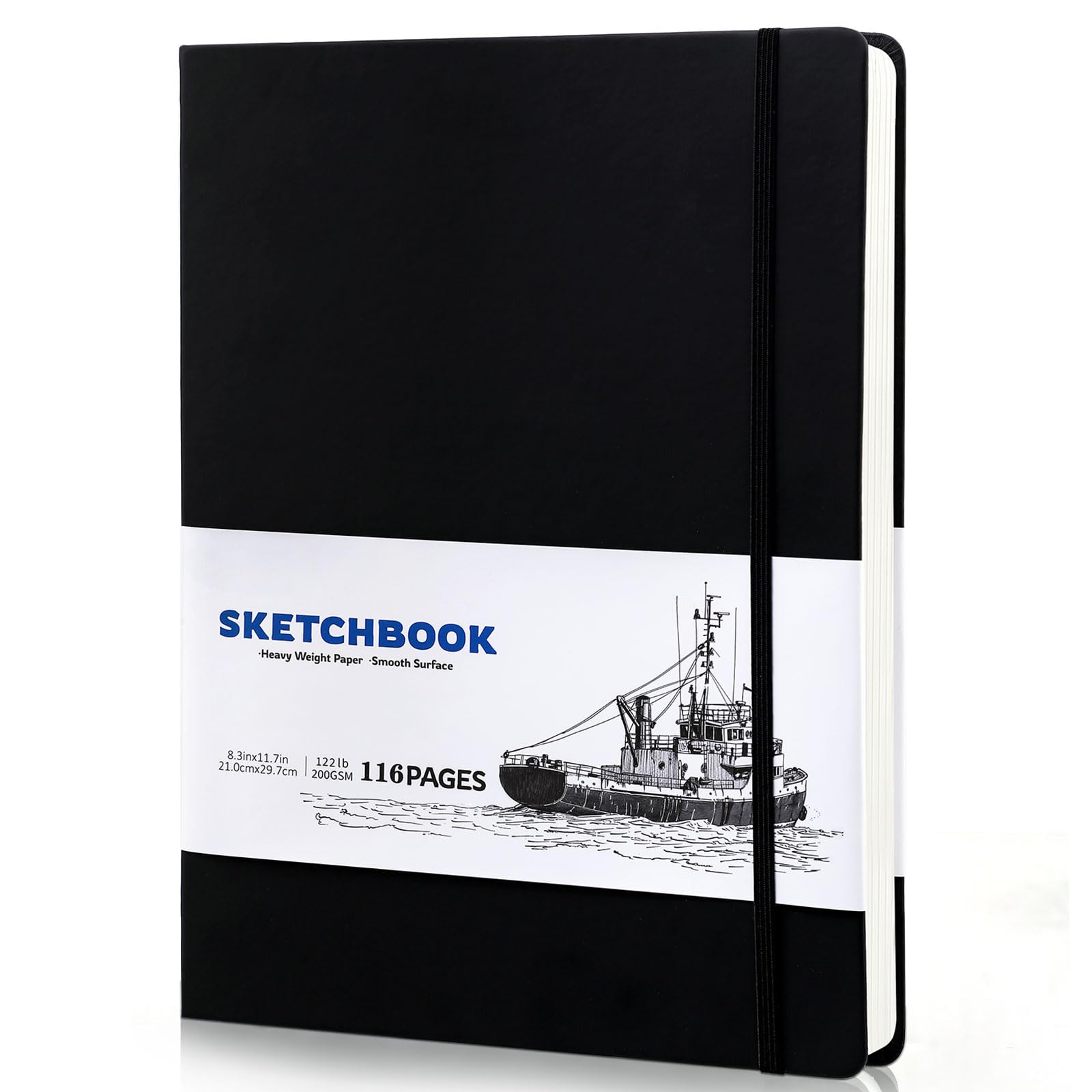 Skizzenbuch A4, Zeichenblock 200g/m² Skizzenpapier zum Zeichnen Zeichenpapier Skizzenblock für Künstler Studenten Malbegeisterte (58Blatt/116Seiten)