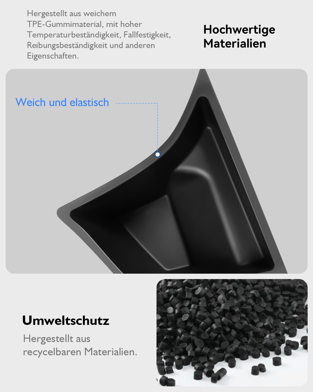 2Pcs Exquisit Kofferraum Organizer für Tesla Model 3 Highland 2024-2026,【Unterteiltes Design】 TPE Kofferraum Seitenbox Aufbewahrung mit Teppichrand, Wasserdicht Schmutzabweisend (Schwarz)