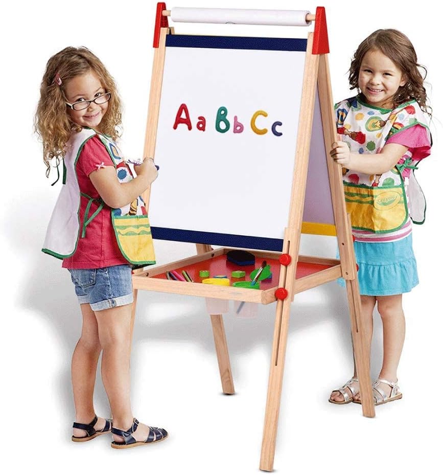 Wooden Children's Drawing Board Double-Sided Magnetic Blackboard can be Raised and Lowered Household Baby Painting Graffiti Writing