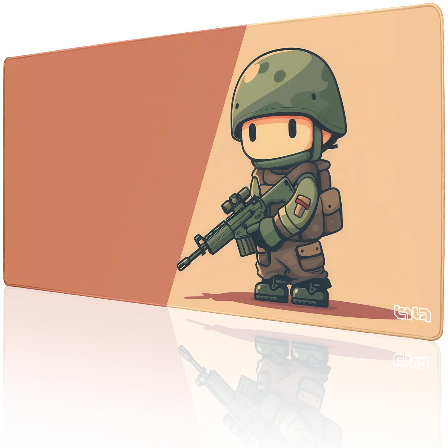 Tilt Podkładka na Biurko 100x50 cm | Antypoślizgowa Duża Podkładka pod Mysz oraz do Akcesoriów Komputerowych i Biurowych | Wodoodporna Mata na Biurko XXL (Chibi Solider)