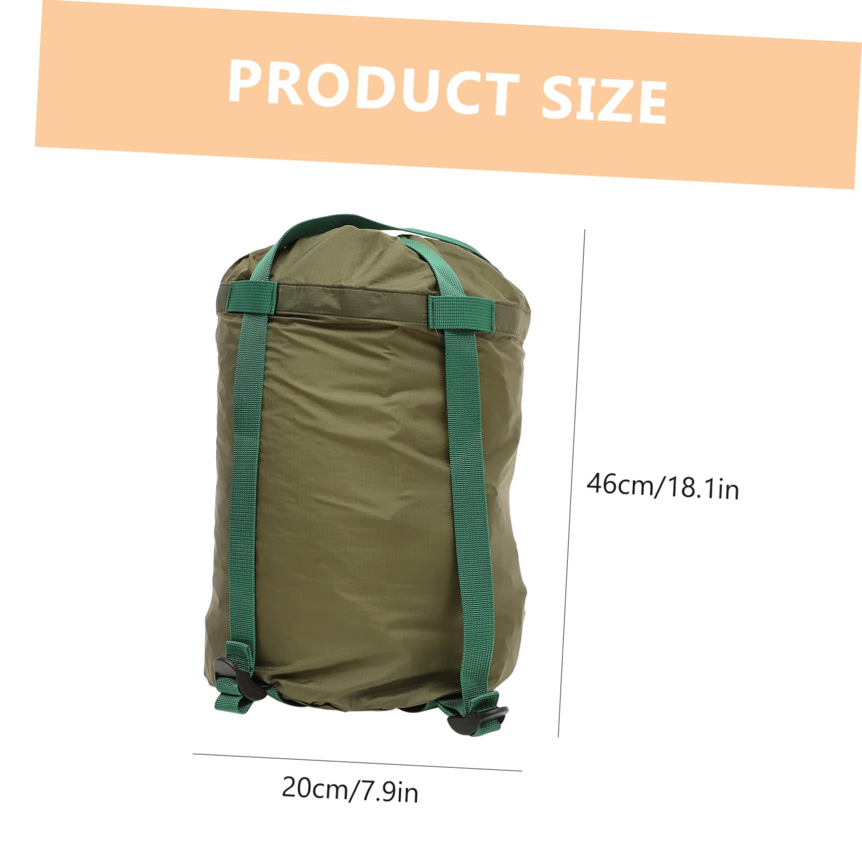 DECOMELODY Portable Compression Storage Bag for Quilts and Clothes Outdoor Drawstring Stuff Sack Green Lightweight for Camping and Hiking Secure Straps for Maximum Capacity