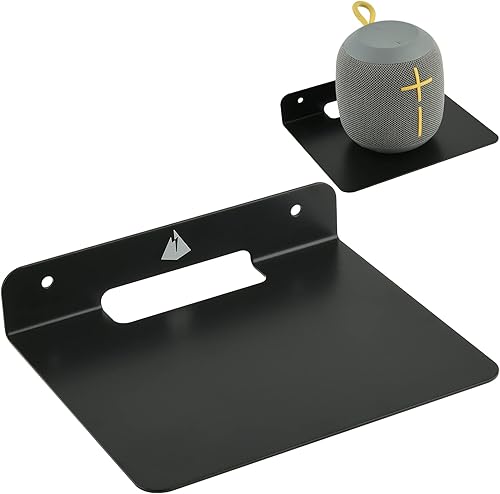 Miniatura 8 de TXEsign Soporte de altavoz pequeño para estante flotante, estante de pared pequeño de 6 pulgadas, soporte de altavoz de metal para cámara web de