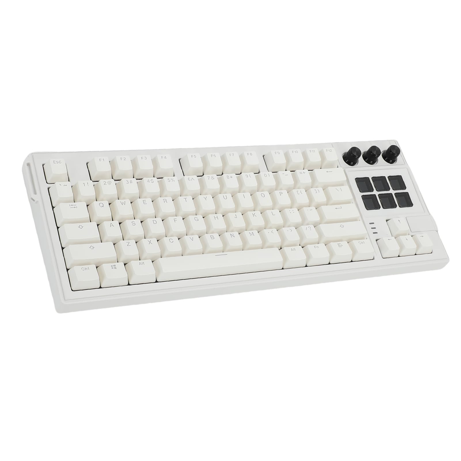 Cuifati Przewodowa Klawiatura Mechaniczna USB, 78 Klawiszy 6 Programowalnych Klawiszy LCD Czerwony Przełącznik Podświetlany RGB Funkcja Hot Swap, z 3 Przyciskami Przełączającymi 2 (WHITE)