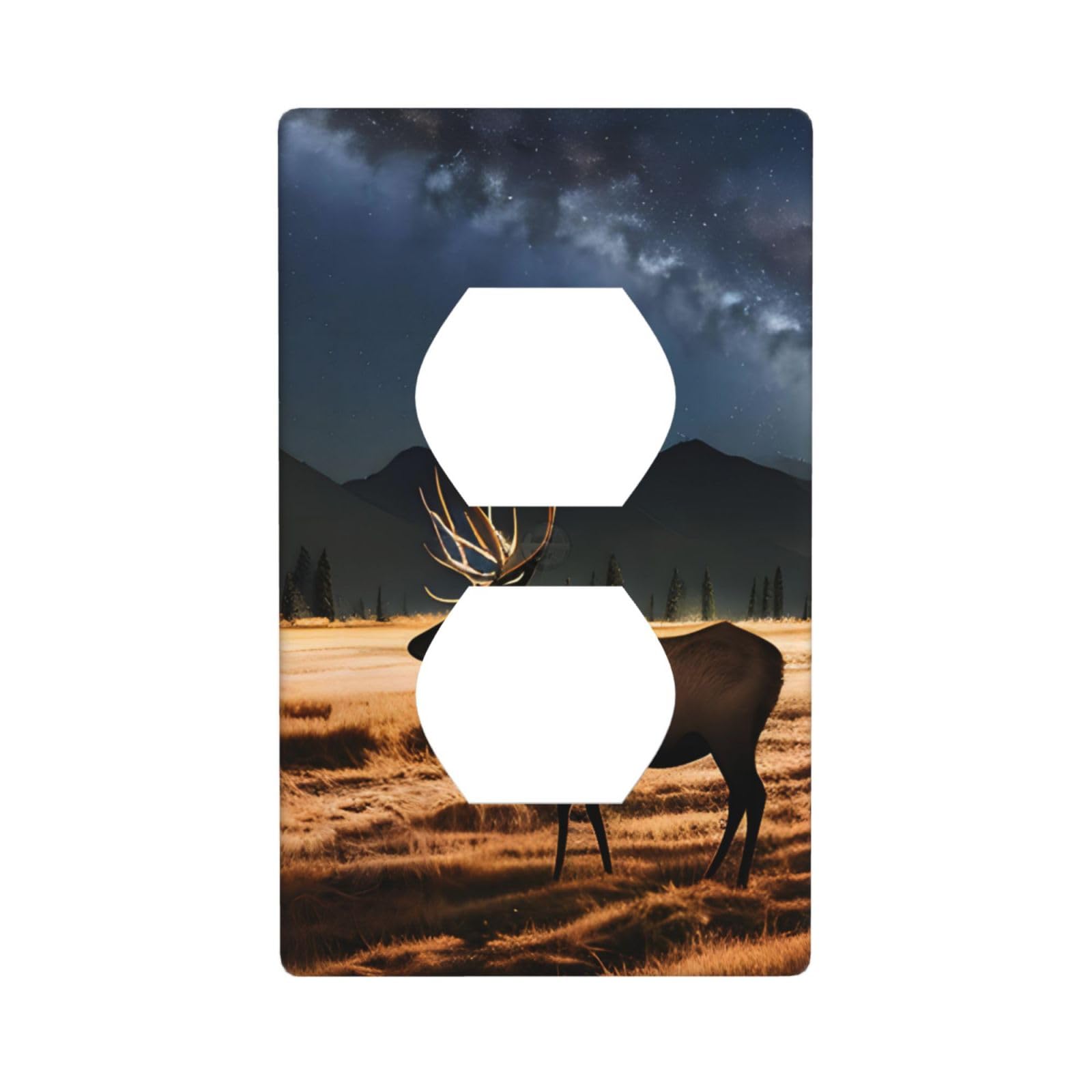 Elk in the Meadow Decorative Switch Plate Cover-Unbreakable Polycarbonate Wall Plate for Home Office, 1 Gang with Screws