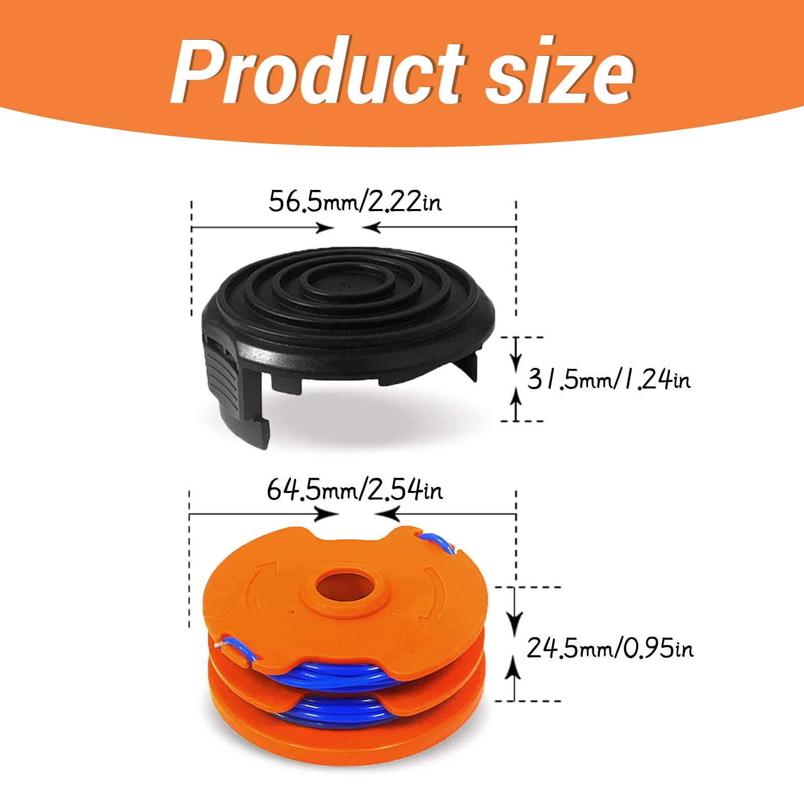 YWNYT Rasentrimmerspule Für Qualcast & Worx – 1,65 Mm X 8,3 M Nylonfaden