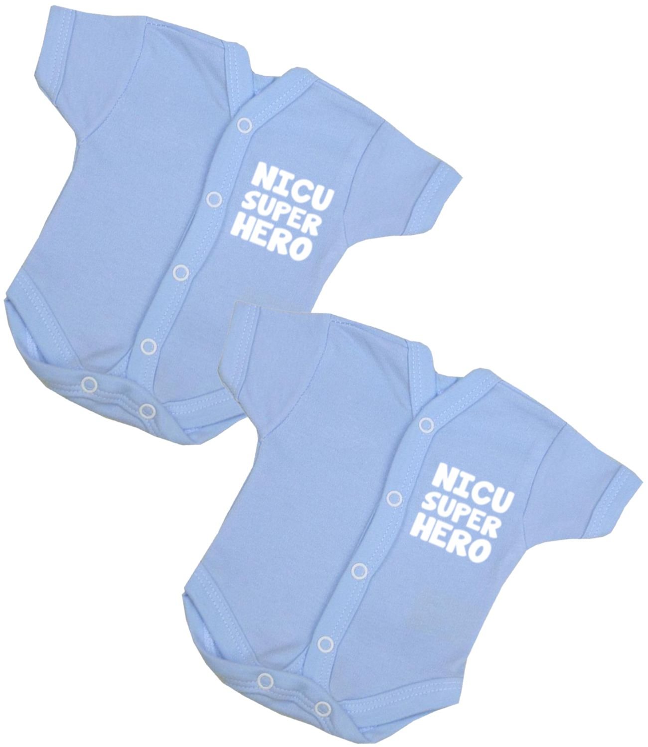 Babyprem Blue 2 Premature Baby Bodysuits Clothes Nicu Superhero 1.5-3.5Lb Prem 1
