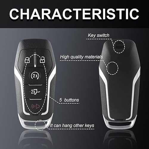 Miniatura 5 de Llavero remoto de Raryloy para Ford F150F250 2015 2016 2017 (ID de FCC M3N-A2C31243300 Nro. de pieza 164-R8117) 5 botones, 902MHz