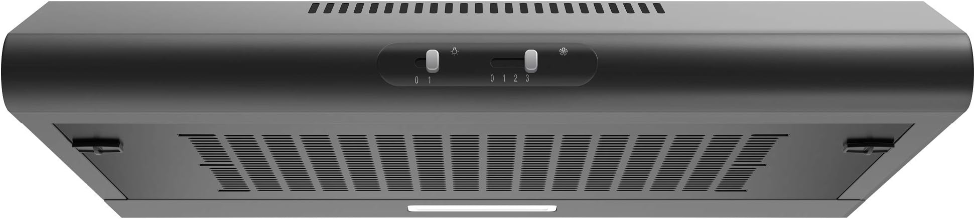 Cookology Visor Cooker Hood | 60cm Black Extractor Fan Top Vented STAND600BK