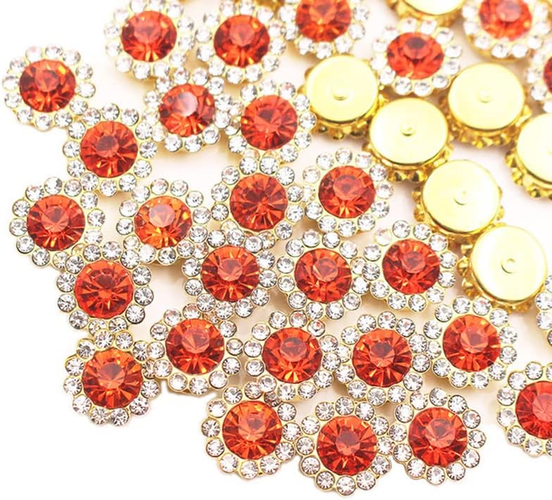 100 diamantes de imitación de 0.472 in para coser, base de metal, diamantes de imitación para coser en ropa, zapatos, aretes, cinturón,