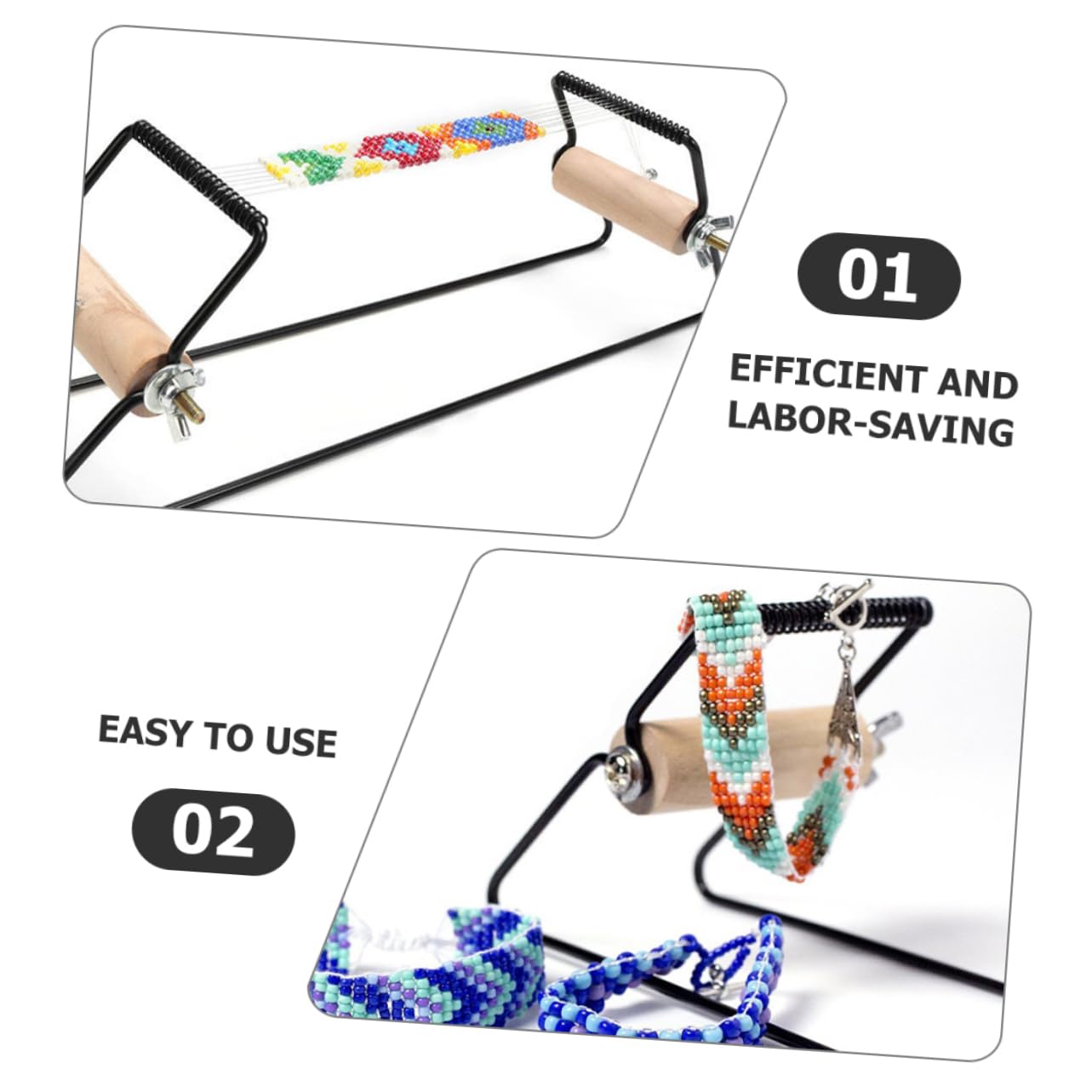 Tofficu 3 Piezas tejido DIY perlas a granel herramienta para hacer joyas con cuentas Rosario craft brazalete herramienta de cuentas de tejer herramientas de pulsera de bricolaje de madera