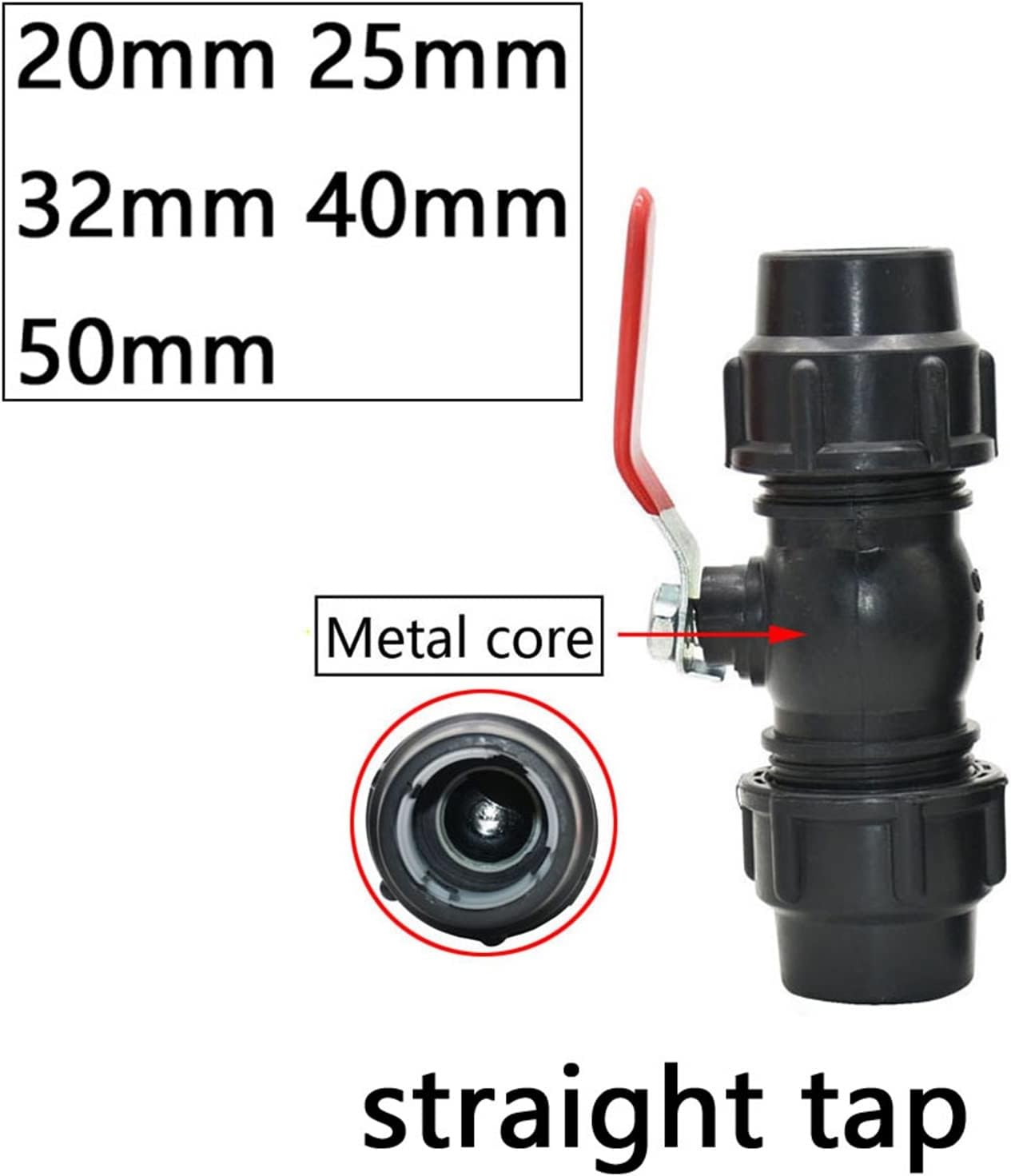 20/25/32/40/50/63mm Tube Tap Water Splitter Tee Elbow Plug Coupler Plastic Quick Valve Connector Irrigation Pipe Fittins 1Pcs (Color : Direct connector, Size : 63MM)