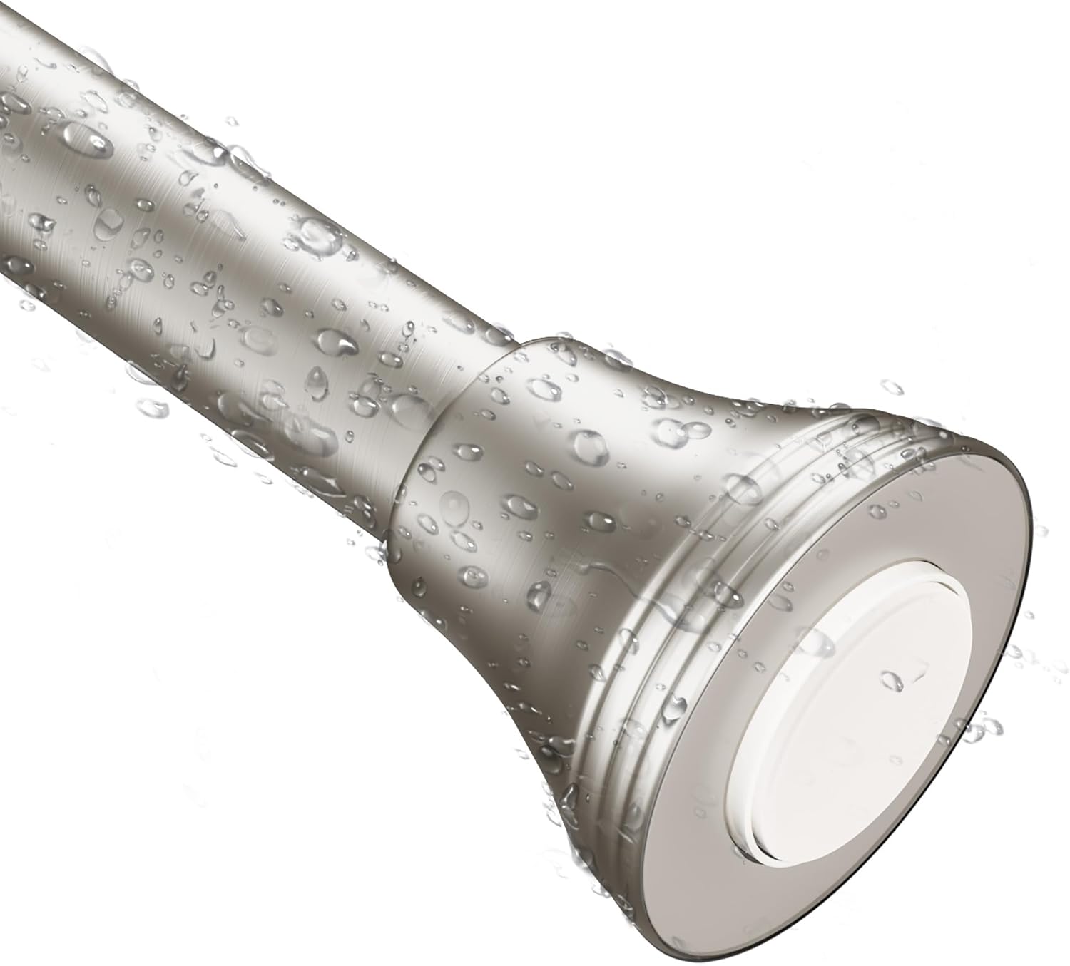 43-72 Inch Brushed Nickel Adjustable Spring Tension Shower Curtain Rod & 72-144 Inch Square Finials Curtain Rod