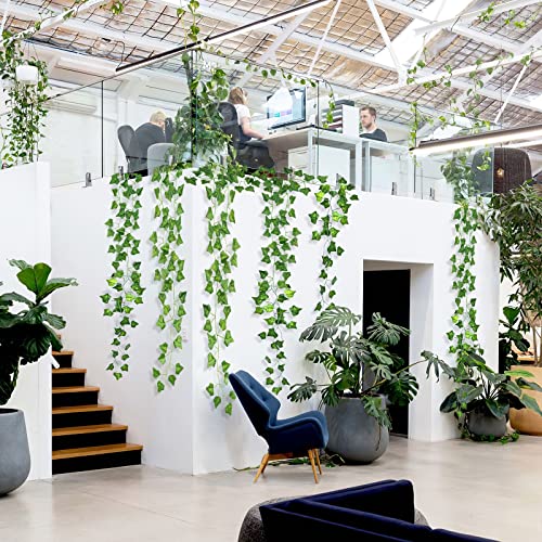 Chnlml 8Pcs Fake Vines Artificial Ivy Garland For Room Decor Fake Ivy Leaves Greenery Garlands Hanging Plants Ivy Vine For Bedroom Wall Office Wedding Aesthetic Decor #TOP5