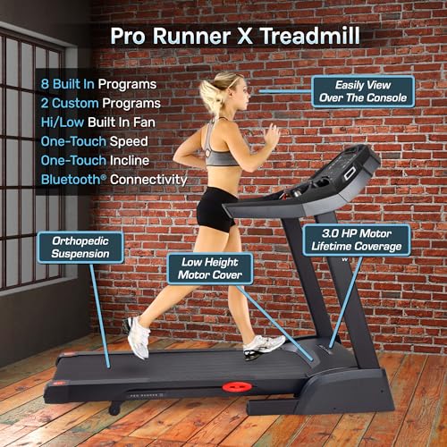 Image of 3G Cardio Pro Runner X Treadmill - Heavy Duty Home Construction - FreeSync FTMS Bluetooth Connectivity - Low 6.5 inch Step-up Height - Foldable Compact Storage - Orthopedic Belt - 350 lb Capacity