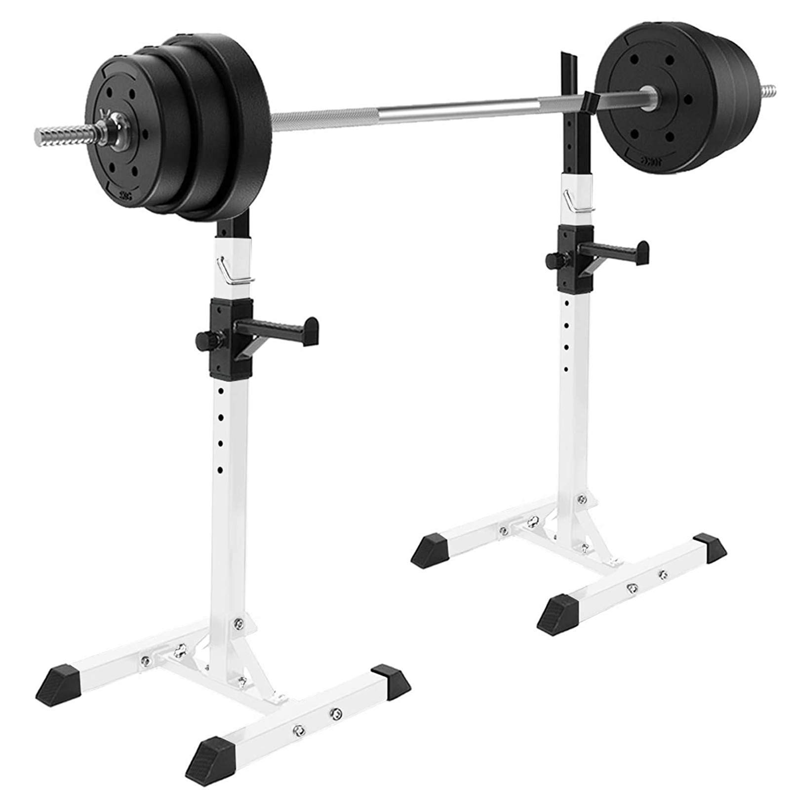Rack per Squat, Coppia di Rack Regolabili, carico Massimo 330 libbre, Robusto Supporto per Squat in Acciaio, bilanciere, Panca Piana, Supporti per manubri per Palestra do