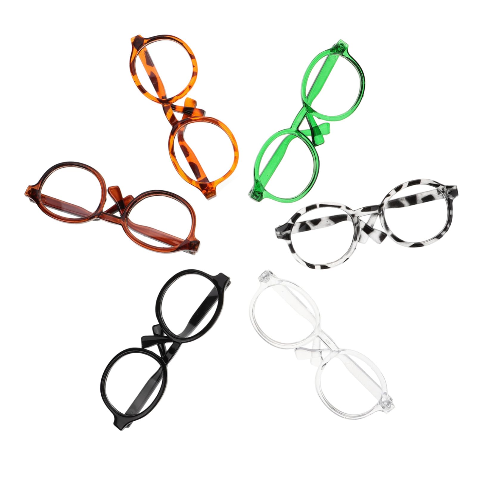 VICASKY 6 Piezas Gafas de muñeca anteojos en Miniatura anteojos de muñeca en Miniatura Gafas para muñecas Gafas de Juguete Accesorios para Vestir muñecas muñeca Gafas Adornos el plastico